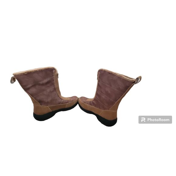 Land's End All Weather Boots Women's 10 Caramel Zip Front Insulated & Cozy NWT - Picture 3 of 9